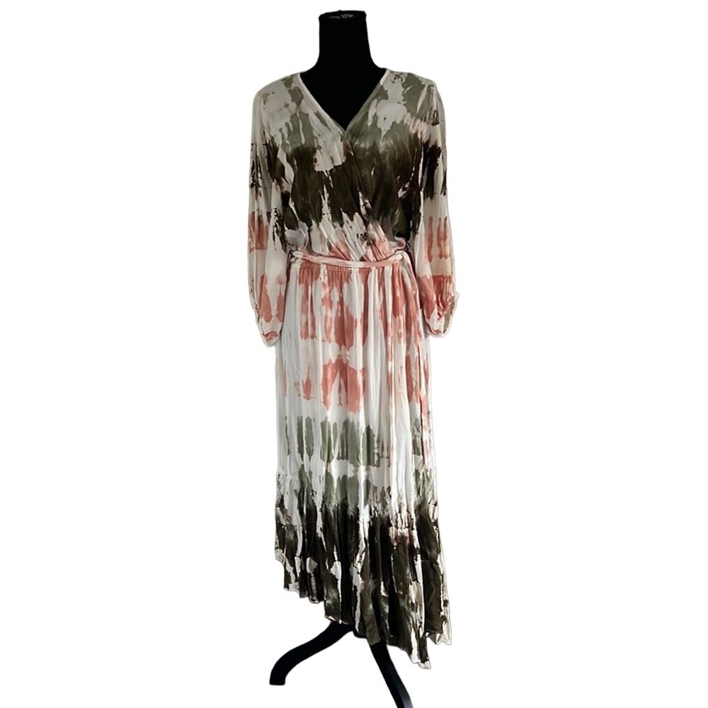 NWT Young Fabulous & Broke Geode Jillian Tie Dye Multi Faux Wrap Tie Waist - Picture 1 of 16